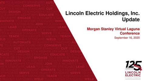 Lincoln Electric Holdings Leco Presents At Morgan Stanley Virtual
