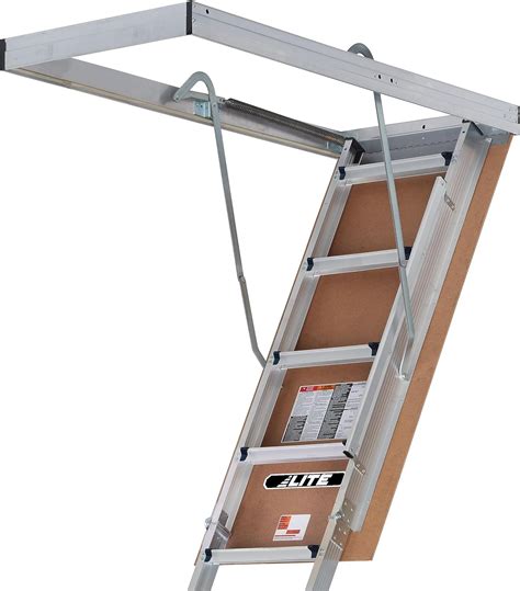 Aluminum Attic Ladder Waluminum Frame 375 Lbs Capacity 22 12” X 54