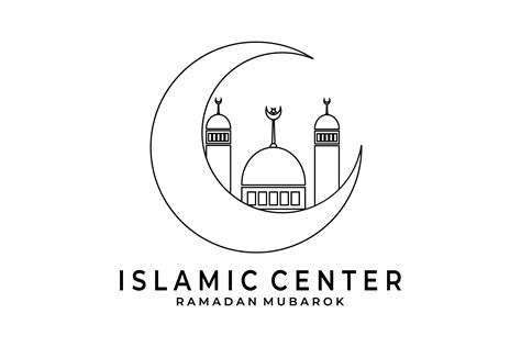 Mosque Islamic Center Logo Line Art Logo Graphic By Hfz13 · Creative