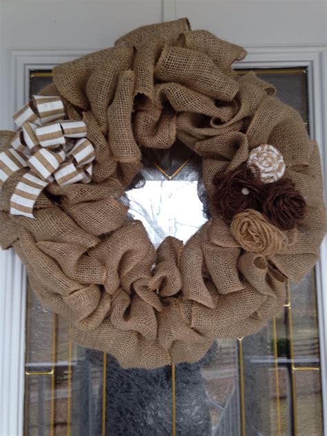 Thread through in the opposite direction alternating the. Burlap wreath | Burlap, Wreaths, Burlap wreath