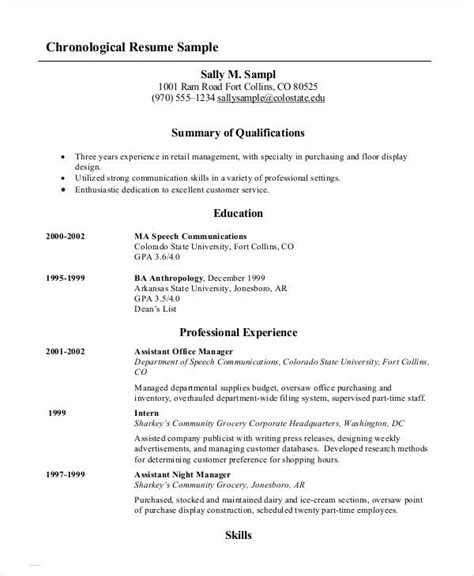 Different Types Of Resume Formats With Examples