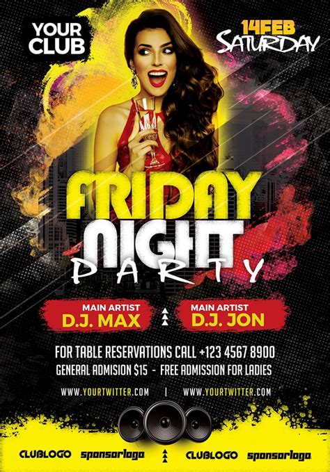 Friday Night Party Free Flyer Psd Template Psdflyer Images