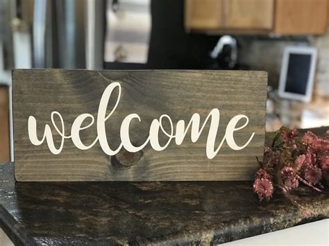 Welcome Wood Sign Galvanized Decor Welcome Wood Sign Etsy