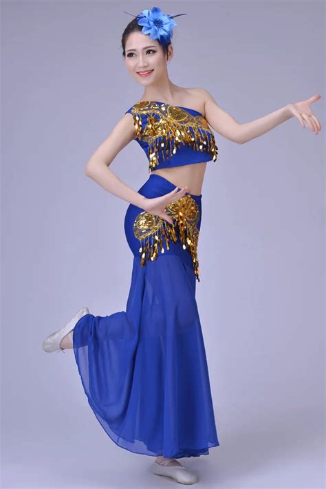3 Pcs Women Dancing Dress Chinese Folk Dancing Costume Female Peacock