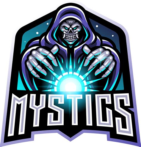 Skull Wizard Esport Gaming Mascot Logo Holding A Magical Ball By Visink