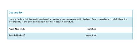 Lines best resume declaration for. Declaration Sample - Leverage Edu