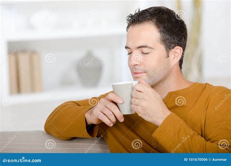 Freelancer Enjoying Coffee Smell Stock Photo Image Of Student View