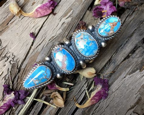 Huge Navajo Elaine Sam Golden Hills Turquoise Ring For Women Native