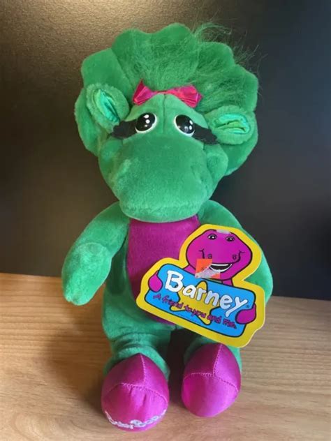 Vintage Baby Bop 1992 Plush Dinosaur 14 Barney Green And Purple Lyons