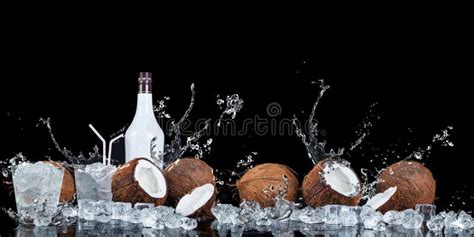 Coconut With Ice Cubes Stock Image Image Of Shell Sweet 150835233