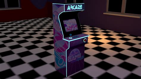 Lowpoly Arcade Machine Free Vr Ar Low Poly 3d Model Cgtrader