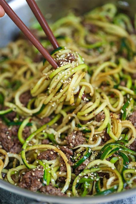 October 24, 2018 beef, bowls, carrot, jasmine rice, korean, recipes, sesame, zoodles, zucchini noodles. Korean Beef Zucchini Noodles | Recipe | Beef recipes ...
