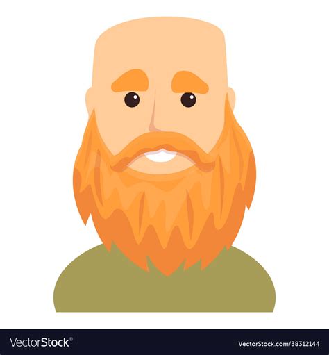 Bald Bearded Man Icon Cartoon Style Royalty Free Vector