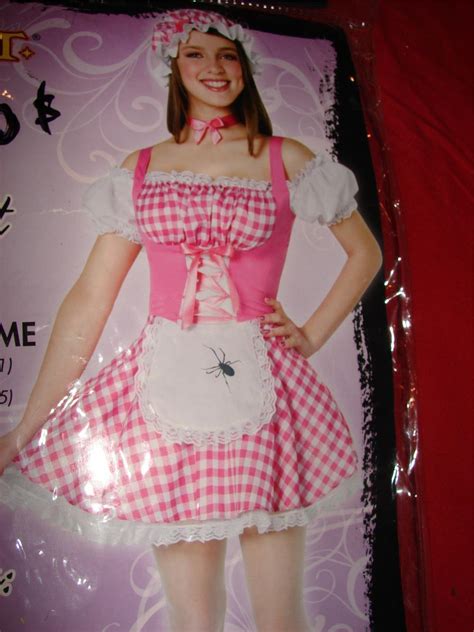 Sexy Miss Muffet Pink Dress Hat Choker Tween Costume Party Girls 14 16 Jrs 3 5 Ebay