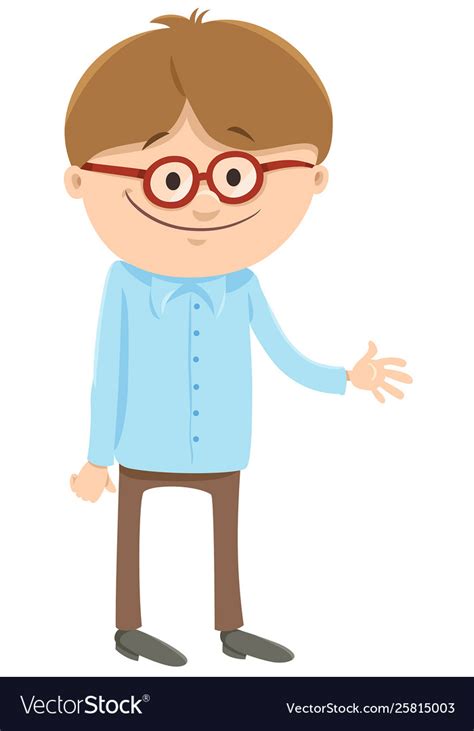 Cartoon Boy With Glasses