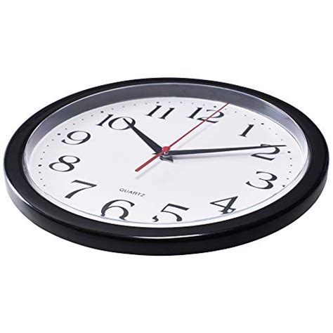 Bernhard Products Black Wall Clock Silent Non Ticking 10 Inch Quality