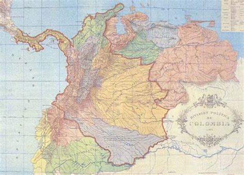 División Política De Colombia En 1824 Gran Colombia Mapa Del Atlas