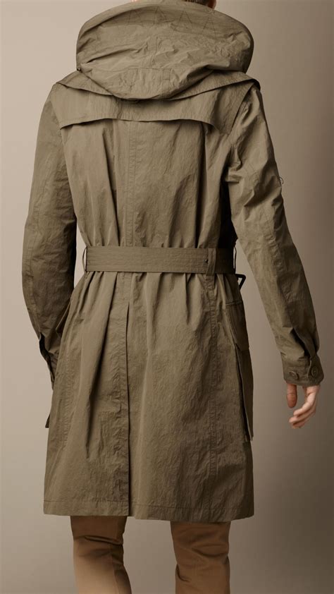 Lyst Burberry Brit Long Hooded Trench Coat In Natural For Men