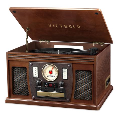 Victrolas 7 In 1 Sherwood Bluetooth Recordable Record Player With 3