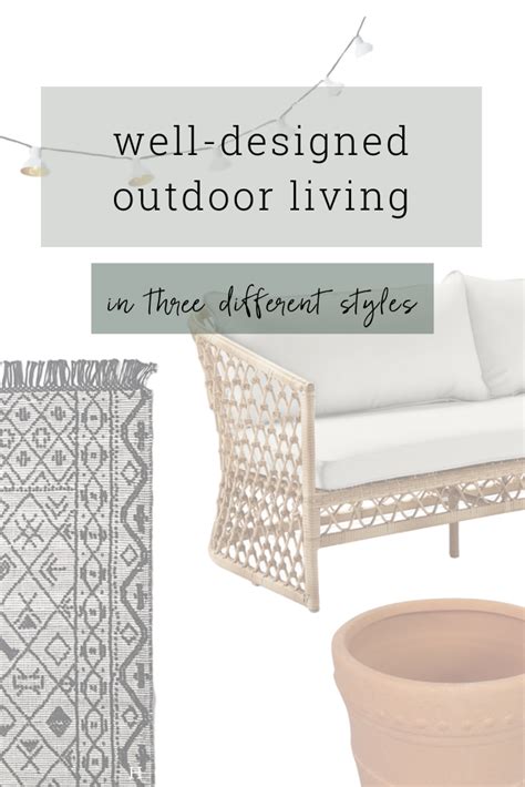 Outdoor Living Spaces In Three Different Design Styles Outdoor Living Space Outdoor Spaces