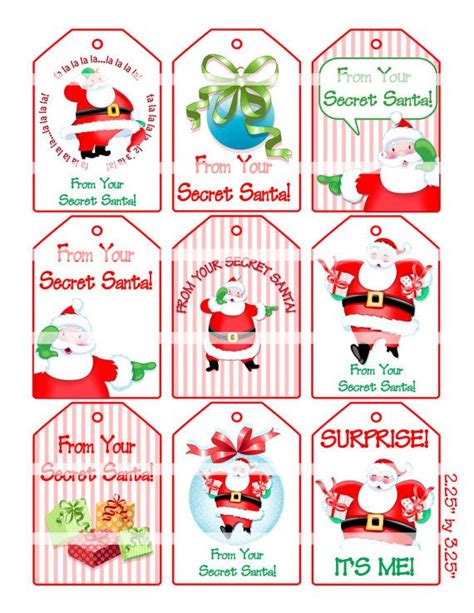 Printable Secret Santa Tags