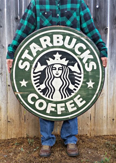 Starbucks Coffee Sign 36 Circle By Dollickdesigns On Etsy