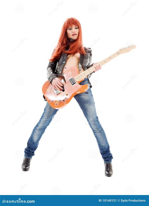 Guitar Babe Stock Image Image Of Grimacing Erotic Guitar