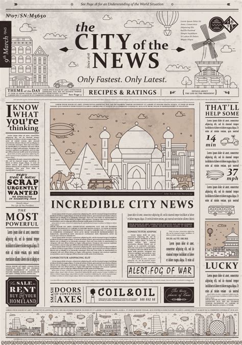 Looking for newspaper article example for students 2018 world of printables? Design of old vintage newspaper template | Premium Vector