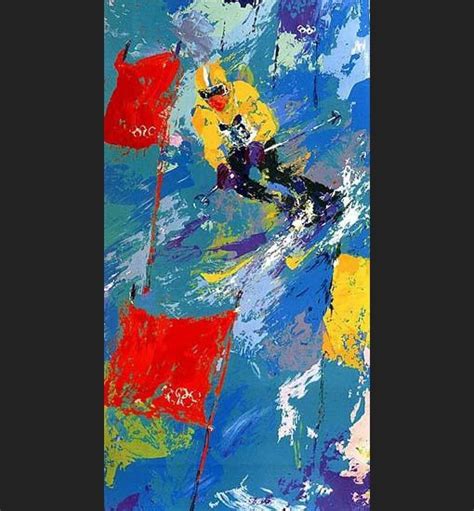 Leroy Neiman Winter Olympic Skiing Painting Best Paintings For Sale