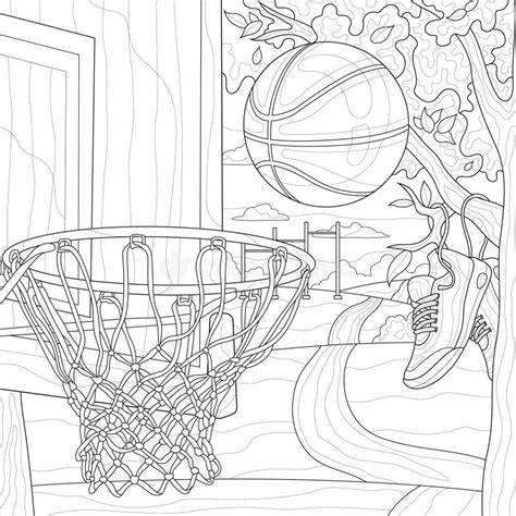 Basketball Adult Coloring Stock Illustrations 29 Basketball Adult