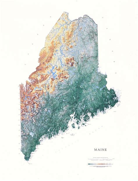 Maine Topographic Wall Map By Raven Maps Laminated Print Amazonca Home