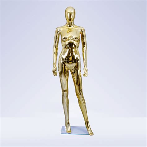 Plastic Gold Chrome Female Mannequin Full Body Abstract Female