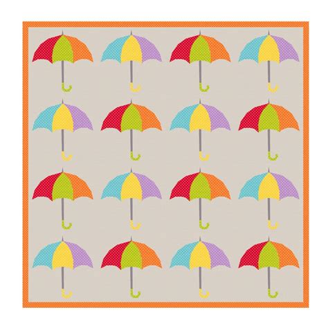 Umbrella Foundation Paper Piecing Pattern FPP Quilt Block Etsy