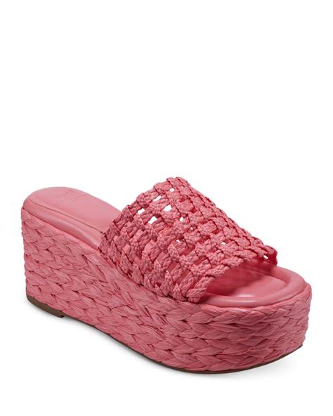 Marc Fisher Priya Slip On Espadrille Platform Wedge Sandals In Pink Lyst