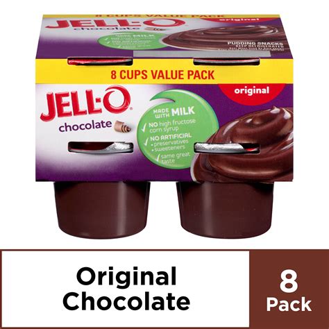 Jell O Ready To Eat Chocolate Pudding Cups 8 Ct 310 Oz Package