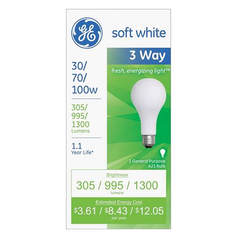 Best Ge Soft White 3 Way Incandescent Bulb Home Easy