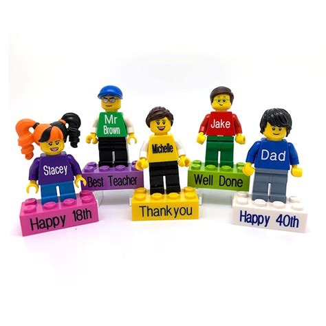 Personalised Lego Minifigure On Personalised Brick Ideal Petagadget