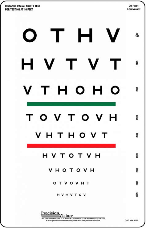 Hotv Redgreen Bar Vision Test Chart Precision Vision