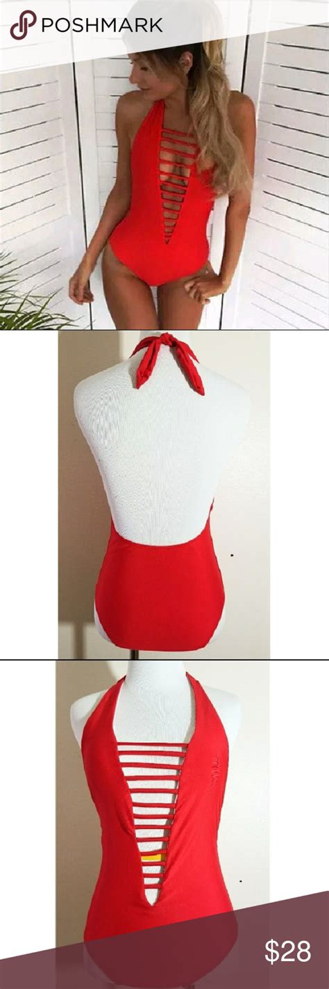 Red One Piece Bathing Suit Clothes Design Fashion Design Fashion Tips