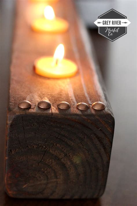 Wooden Candle Holder Reclaimed Wood Candle Holder Wooden Etsy