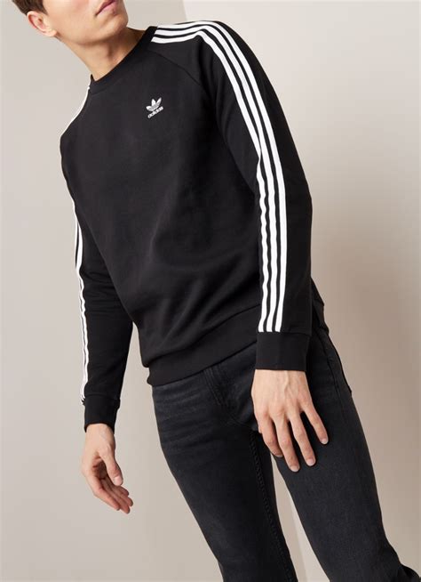 Adidas 3 Stripes Sweater Met Streepdetails Zwart De Bijenkorf