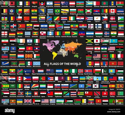 Alle Flaggen Der Welt Mit Namen Stock Vektorgrafiken Kaufen Alamy