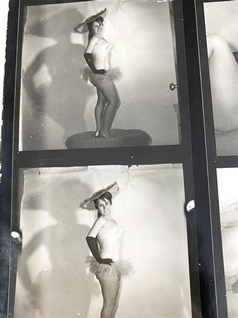 Busty Leggy Burlesque Dancer Stripper Vintage Photo X Contact Sheet