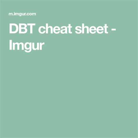 Dbt Cheat Sheet Cheat Sheets Dbt Cheating
