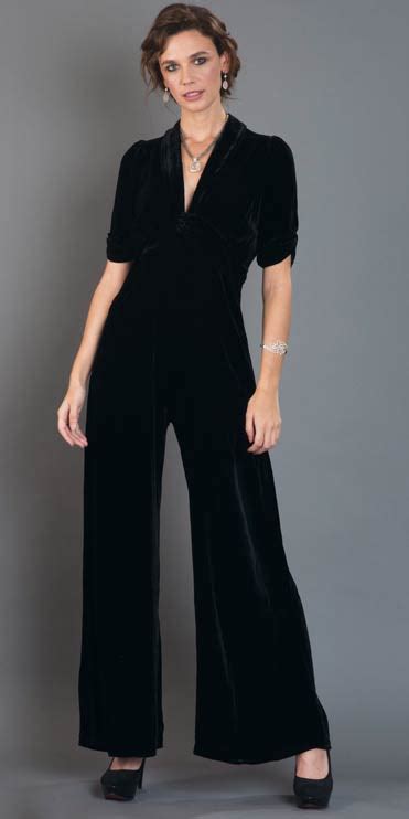 Glamorous And Sophisticated Jet Black Silk Velvet Jumpsuit By