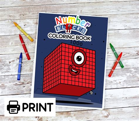 Numberblocks 200 To 1000 Coloring Book Print Etsy