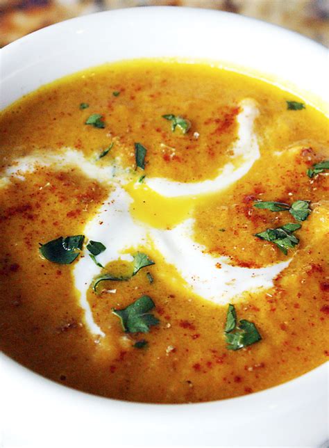 Scrumpdillyicious Moroccan Carrot And Red Lentil Soup With Harissa