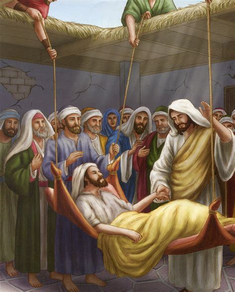 Jesus Heals Paralyzed Man N Catholic Picture Print Etsy