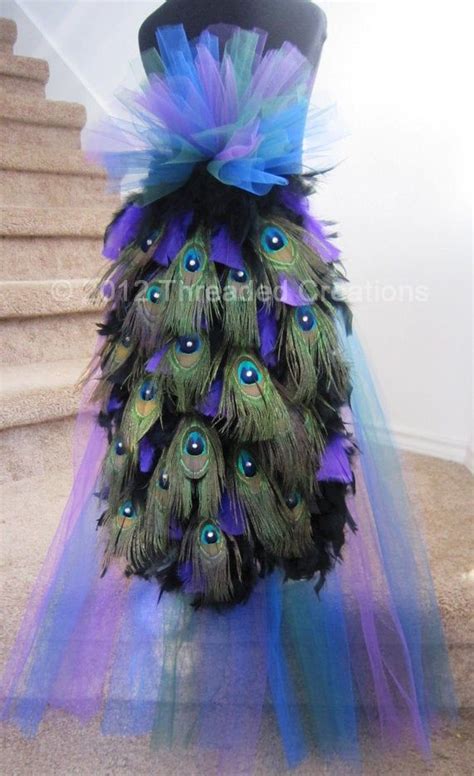 Peacock Feather Bustle Tail Deluxe Version For Costume Etsy Peacock