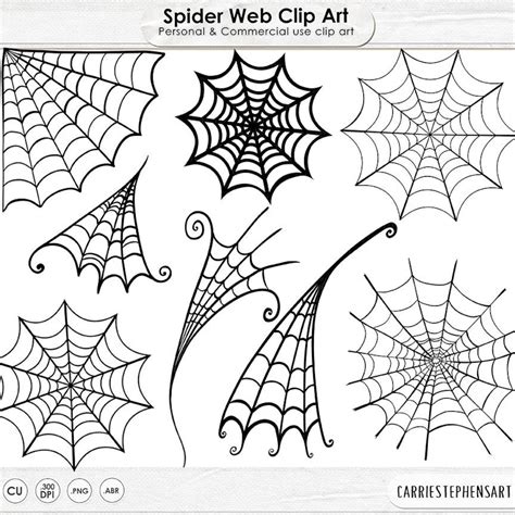 Spider Web Clip Art Spooky Halloween Clip Art Digital Stamps Etsy Uk